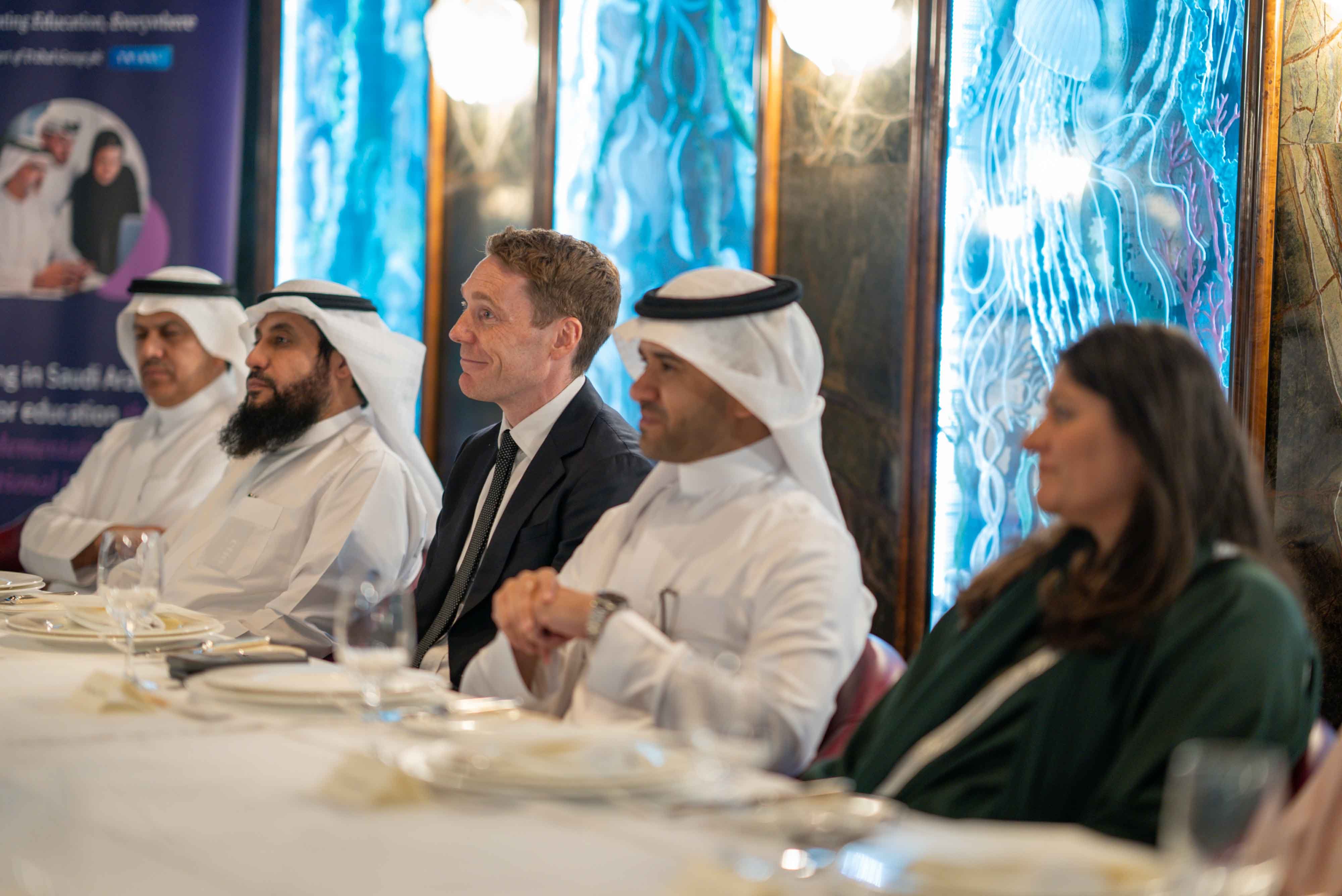 (Left to right): Abdulrahman Alghofaili, Managing Director at Riyadh Schools; Dr. Fahad Al Tuwaijri, CEO at Ataa Education; Matt Davis, Global Managing Director at Etio; Dr. Masnoor Al Malki, Education Advisor; and Dr. Asma Siddiqui, Executive Director at Diriyah Giga Project.  