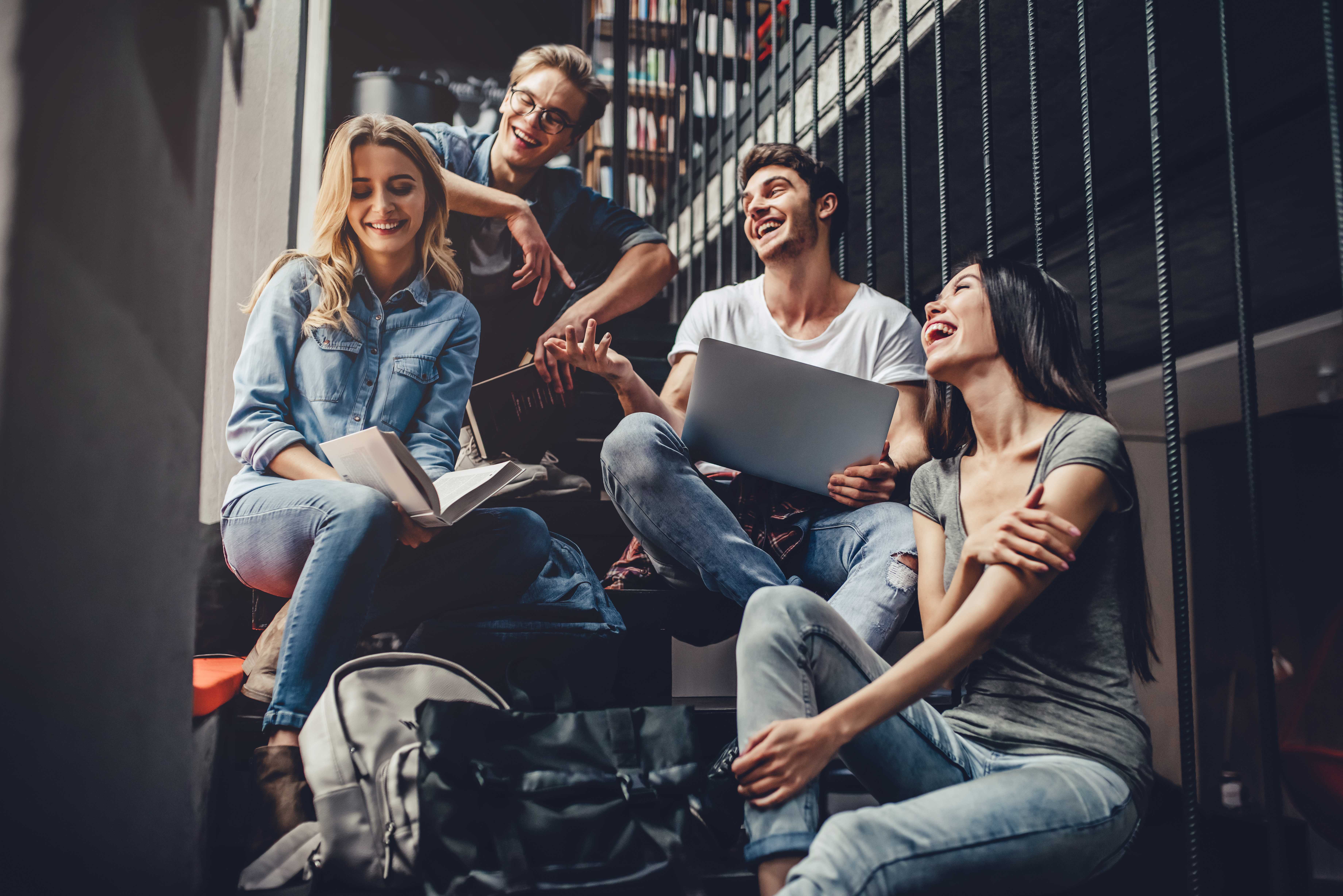 International student group studying together at University of Hull