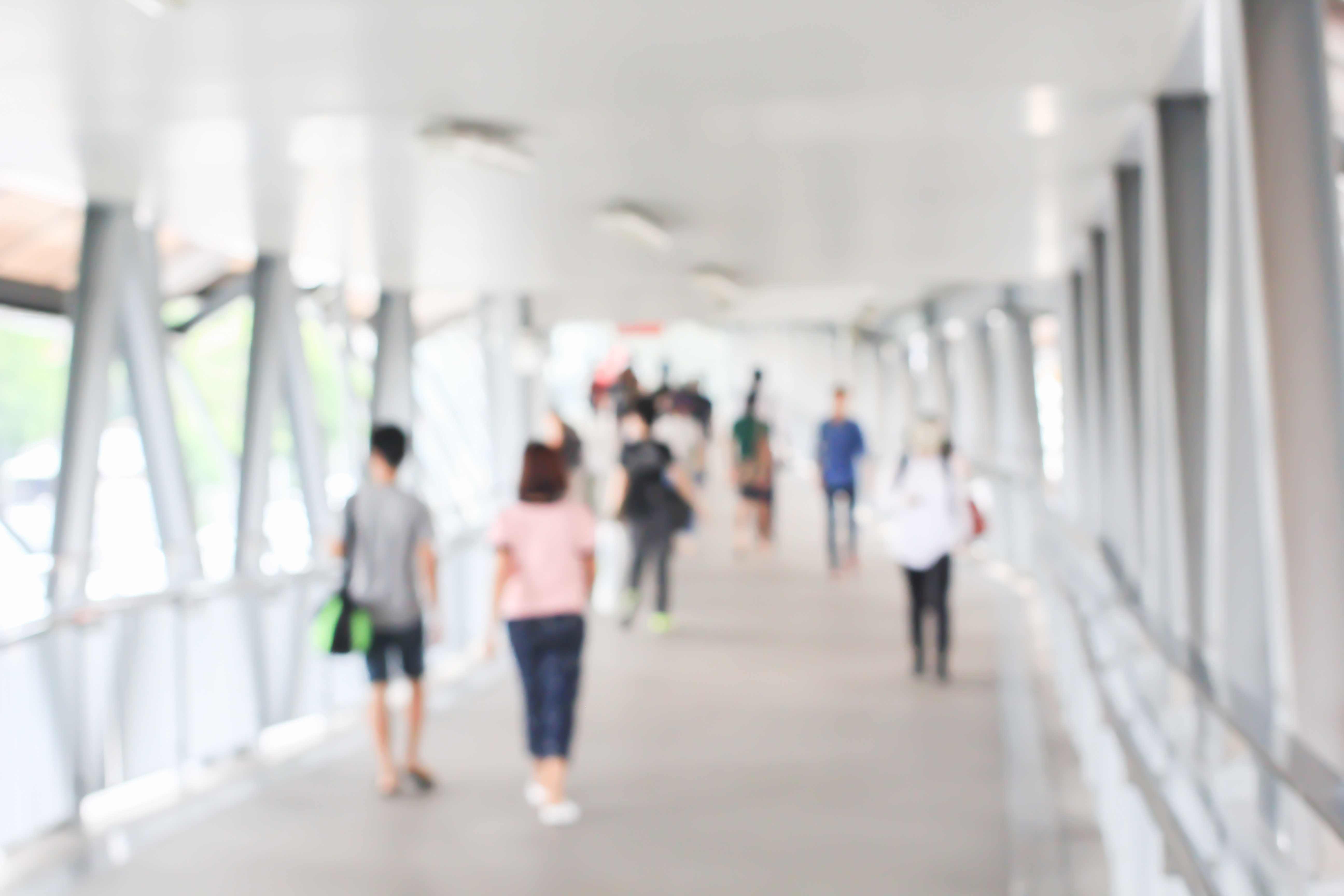 Students walking together to class